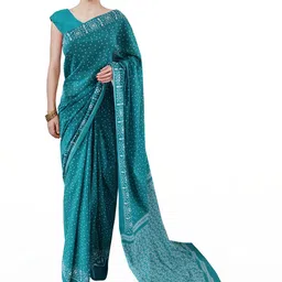 Dastkar Polka Dot Pure Cotton Block Print Saree-picture-10