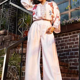 DESIGN BYSG Printed Pure Cotton Top & Trousers Co-ords-image-86