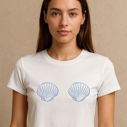 Art By Ritik Women Sea Shell Crop Tee-image-18