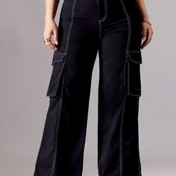 Miss Chase A+ Women Wide Leg High-Rise Heavy Fade Stretchable Jeans-image-81