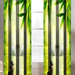 Aura Green & Yellow Set of 2 Window Curtain-3