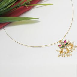 Panachee Gold Plated Lotus Invisible Necklace-35