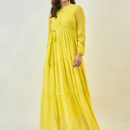 aayu Puff Sleeve Georgette Maxi Dress-image-45