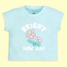 KiddoPanti Girls Graphic Printed Round Neck Cotton T-shirt-46