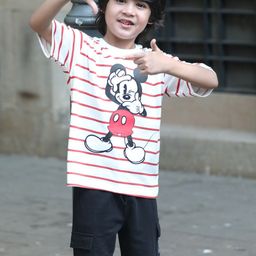 Nap Chief Unisex Kids Striped T-shirt with Shorts-image-73