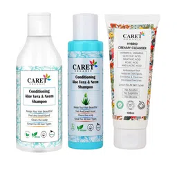CARET ORGANIC Set of 3 Aloe Vera & Neem Shampoo with Face Wash-1