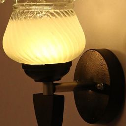 Somil Premium Designer Glass Wall / Night Lamp Elegant & Stylish Dcor Accent for Modern Interiors, Color- WHite, Size:- 19.5 X 20.5 X 20 CM-picture-33