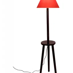 Devansh Brown & Orange Wooden Floor Lamp-image-81