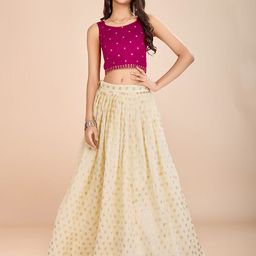 Tasarika Girls Embroidered Ready to Wear Lehenga &-image-85
