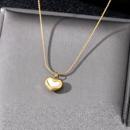 V FASHION JEWELLERY Women Gold-Plated Heart Shaped Pendants with Chains-image-37