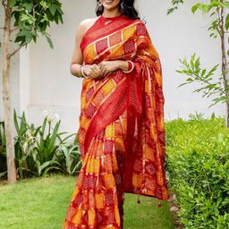 Mitera Woven Design Zari Silk Blend Saree-image-11