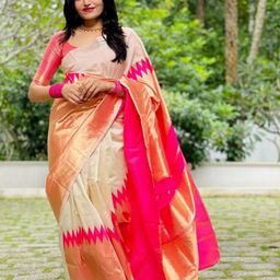 VILLE FASHION Woven Design Zari Kanjeevaram Saree-picture-12