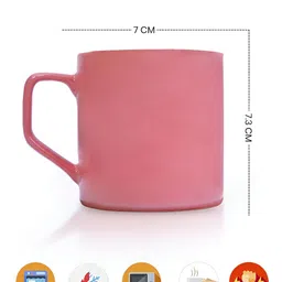 UPC Pink Solid Ceramic Glossy Mugs Set of Cups and Mugs image 5