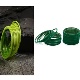 SOMIL Women Set of 36 Green Glass Artificial Stones Bangles-image-3