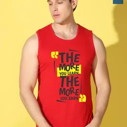 WOOSTRO Pack Of 2 Pure Combed Cotton Gym VestsVWS26(MORE RED)(PLAIN PEACOCK)-picture-53