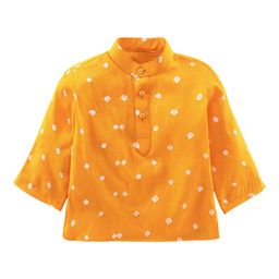 JAV CREATIONS Boys Bandhani Printed Band Collar Pure Cotton Kurta With Pyjamas-image-81