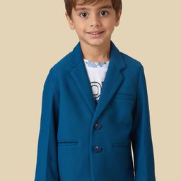 YK Boys Textured Single-Breasted Full Sleeves Blazer With Graphic Printed T-Shirt-6