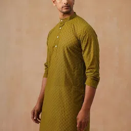 Jompers Men Embroidered Regular Chikankari Pure Cotton Kurta with Pyjamas-image-87