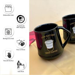 Divy Aarambh Stories Black & Gold-Toned 2 Pieces Printed Ceramic Glossy Cups And Mugs-54