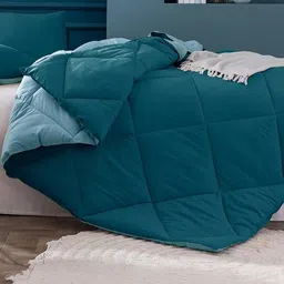 Doristyle Blue 250 GSM Checked Microfiber Single Bed Comforter-picture-8