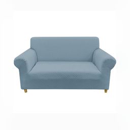 HOUSE OF QUIRK Solid Jacquard Single Seater Sofa Cover With Arms-image-99