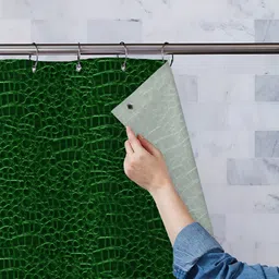 ArtzFolio Green Printed Waterproof Shower Curtain-98