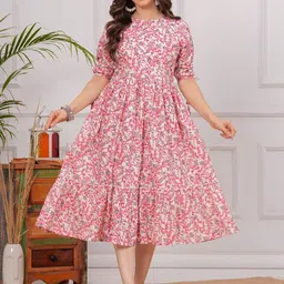 UNIBLISS Women Floral Printed Gotta Patti Anarkali Kurta-picture-32