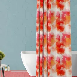 ArtzFolio White & Red Printed Waterproof Shower Curtain-image-26