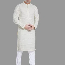DIVISIVE Men Embroidered Regular Sequinned Kurta with Pyjamas image 1