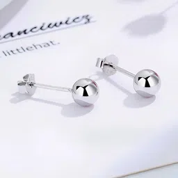 RAGABANDHA DESIGN STUDIO 92.5 Sterling Silver Plain Ball Stud Earrings-picture-21