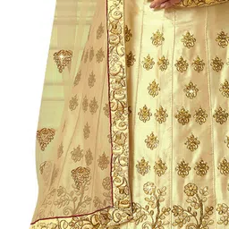 Maroosh Embroidered Thread Work Unstitched Lehenga & Blouse With Dupatta image 4