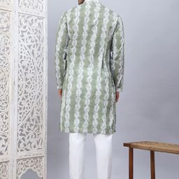 Jompers Men Embroidered Regular Sequinned Kurta with Pyjamas image 5