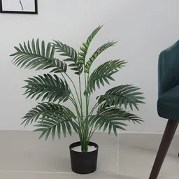 ARICK DECOR Green 1 Pieces Palm Artificial Plant With Pot-image-79