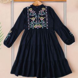 BAESD Floral Puff Sleeve Fit & Flare Dress-24