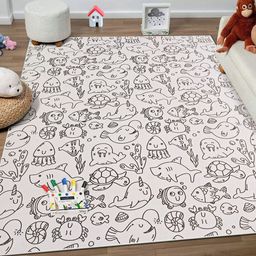 Kaleen India Black & White Printed Anti-Skid Carpet-picture-9