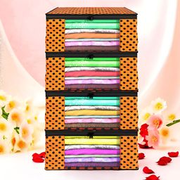 Aura Orange Set of 4 Regular Multi-Utility Organisers-15