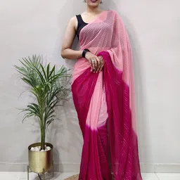 KAYOMMI Leheriya Pure Chiffon Ready to Wear Saree-image-12