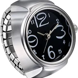 Watch Design Ring For Women Stylish Stretchable Ring For Girls Women Ring Alloy Silver Plated Ring-11
