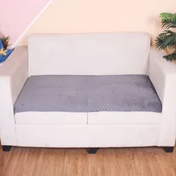 STITCHNEST Grey Self Design 2 Seater Sofa Cover-11