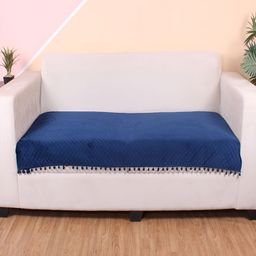 STITCHNEST Grey & Beige Self Design 1 Seater Sofa Cover-image-40