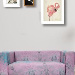 HOUSE OF QUIRK Pink & Blue Printed Stretchable Double Seater Sofa Cover-image-65