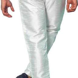 House of Aqss Men Regular Dupion Silk Kurta with Trousers image 5