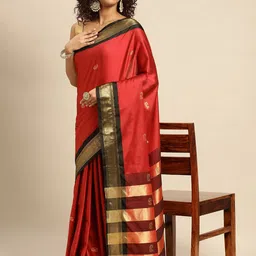yourwish Woven Design Zari Silk Cotton Kanjeevaram Saree-picture-23