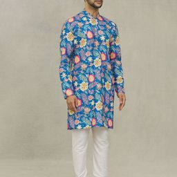 Arihant Rai Sinha Men Floral Printed Thread Work Kurta-image-75