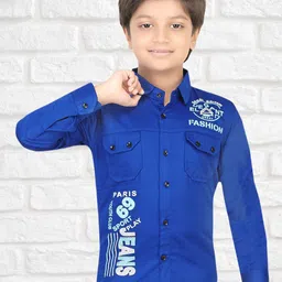 FASHION GRAB Boys Classic Regular Fit Spread Collar Typography Printed Cotton Casual Shirt-image-91