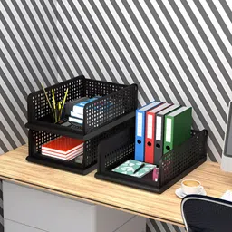 Aura Black 3 Pieces Desk Organisers-2