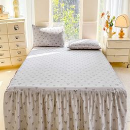 JC HOME Grey & Black Conversational Printed 140 TC King Bedsheet Set 2 m x 1.8 m-14