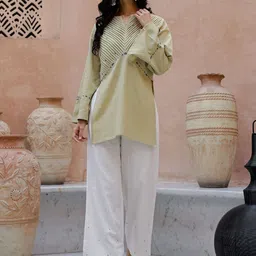 RangDeep Pure Cotton Embroidered Tunic With Palazzo-image-7
