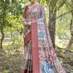 ALMAARI FASHION Ethnic Motifs Zari Pure Silk Jamdani Saree-picture-28