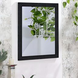 Art Street Black Textured Wall Decor Mirror-55